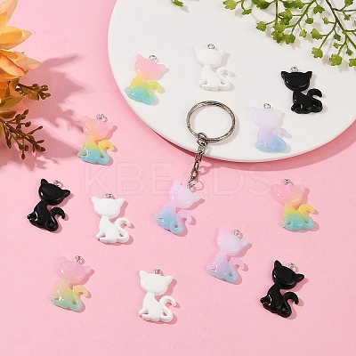 20Pcs 4 Colors Resin Pendants RESI-YW0004-14-1