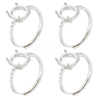 4Pcs Adjustable Brass Solitaire Ring Settings KK-BBC0011-85-1