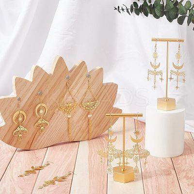5 Pairs 5 Style Star & Moon Tarot Theme Alloy Dangle Earrings for Women EJEW-SC0001-32-1