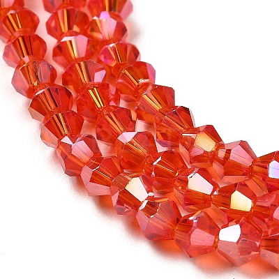 Transparent Electroplate Glass Beads Strands LS-GLAA-F029-4mm-A14-1