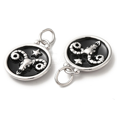 304 Stainless Steel Enamel Pendants STAS-A080-43P-03-1