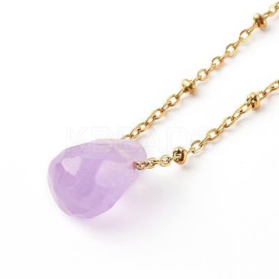 Natural Quartz Pendant Necklaces NJEW-JN03472-1
