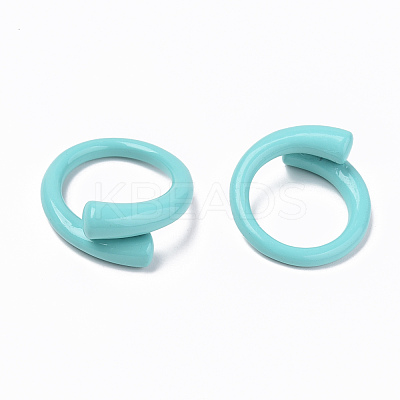 Spray Painted Alloy Cuff Rings RJEW-T011-14-RS-1