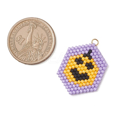 Hallowen Theme Glass Seed Beaded Pendants PALLOY-MZ00873-05-1