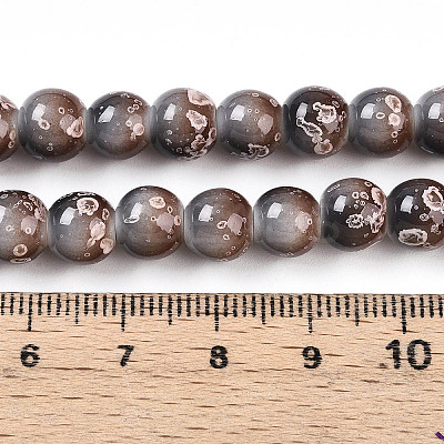 Baking Paint Glass Beads Strands DGLA-N008-8mm-09-1
