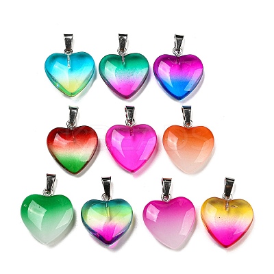 Spray Paint Glass Pendant GLAA-H029-01P-1