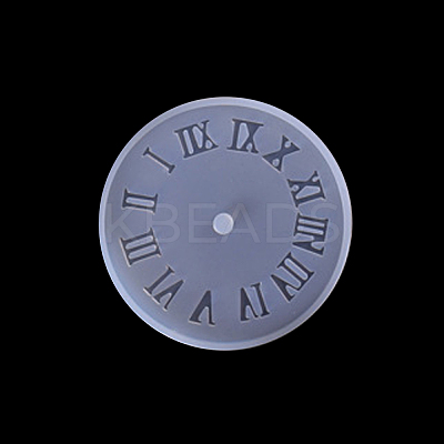 Flat Round with Roman Numerals Clock Wall Decoration Food Grade Silicone Molds SIMO-PW0001-424D-02-1