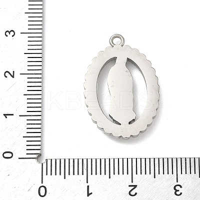 304 Stainless Steel & Rhinestone Pendants STAS-G371-09B-01P-1