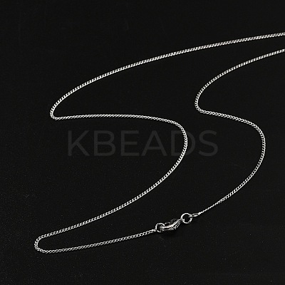 1mm Rack Plating Brass Curb Chain Necklaces for Women Men MAK-L044-26P-1