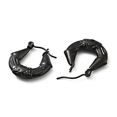 Ion Plating(IP) 304 Stainless Steel Twist Teardrop with Cross Hoop Earrings for Women EJEW-G293-09EB-1