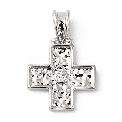 Rack Plating Brass Micro Pave Cubic Zirconia Pendants KK-R143-13P-1