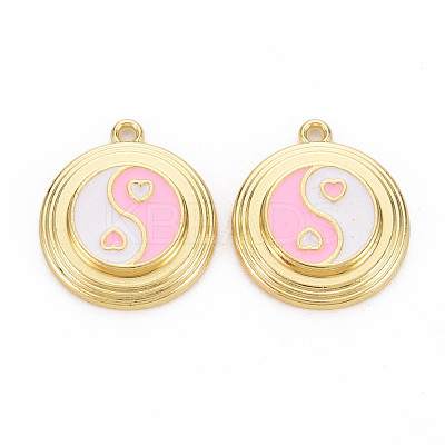 Rack Plating Light Gold Alloy Enamel Pendants ENAM-Q444-012A-RS-1