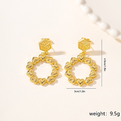 Vintage Exaggerated Metal Flower Heart Earrings for Party Wedding. BS9108-3-1