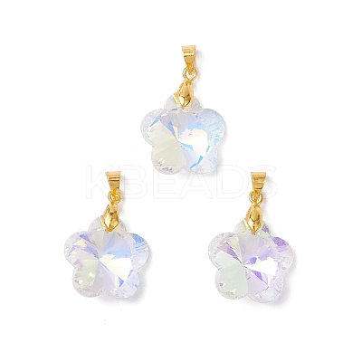 AB Color Plated Glass Pendants PALLOY-JF04596-01-1
