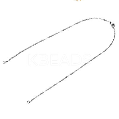 Tarnish Resistant 304 Stainless Steel Cable Chain Necklace Making STAS-T040-PJ209-1-36-1