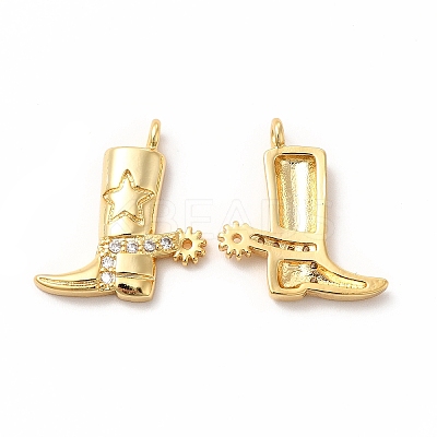 Rack Plating Brass Micro Pave Cubic Zirconia Pendants KK-H436-11G-1