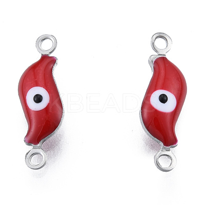 304 Stainless Steel Enamel Connector Charms STAS-N092-180-1