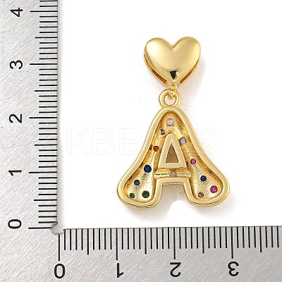 Brass Micro Pave Colorful Cubic Zirconia Pendants KK-P281-01G-A-1