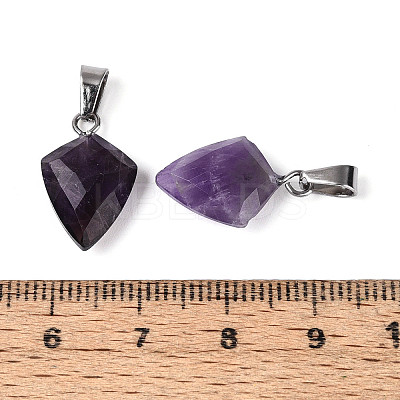 Natural Amethyst Pendants G-N349-18P-01-1