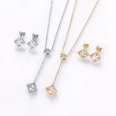 304 Stainless Steel Jewelry Sets SJEW-H137-21-1