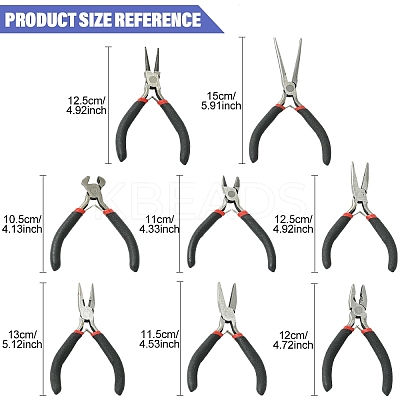 8Pcs 8 Styles Carbon Steel Wire Cutters PT-YW0002-02-1