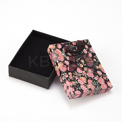Flower Pattern Cardboard Jewelry Packaging Box X1-CBOX-L007-007A-1