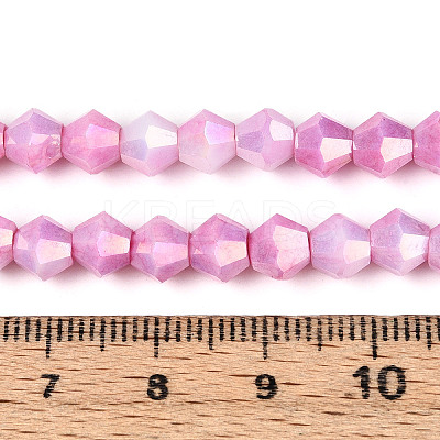 Anti-Tarnish Electroplate Bicone Glass Beads Strands EGLA-T021-6mm-16-03-1