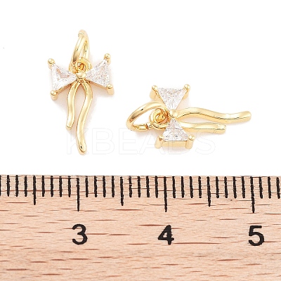 Brass Micro Pave Cubic Zirconia Pendants KK-P271-23G-1