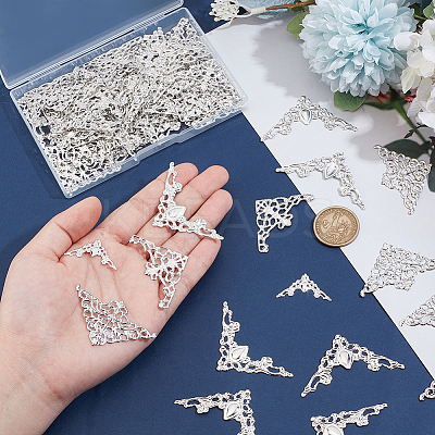 100Pcs 4 Styles Iron Filigree Joiners Sets IFIN-PH0002-18P-1