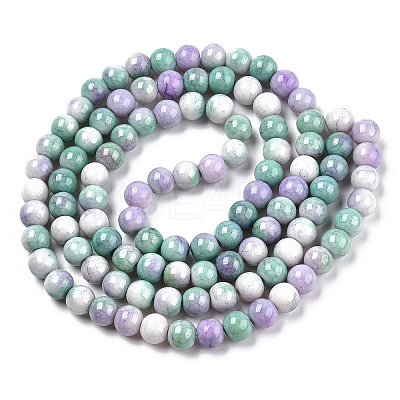 Opaque Crackle Glass Round Beads Strands GLAA-T031-01K-1