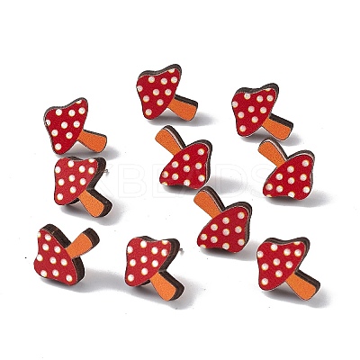 Natual Wood Easter Stud Earrings EJEW-C013-02C-1