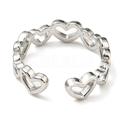 Non-Tarnish 304 Stainless Steel Cuff Rings RJEW-E076-01P-1