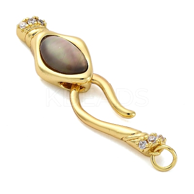 Brass Shell S-Hook Clasps KK-U059-26G-01-1
