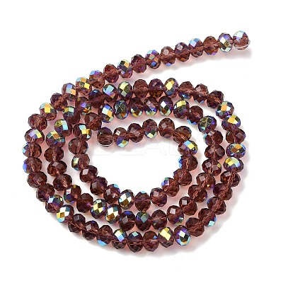 Electroplate Transparent Glass Beads Strands EGLA-A046-01B-14-1