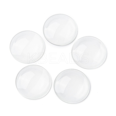 Transparent Glass Cabochons X-GGLA-R026-45mm-1