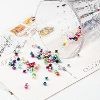 Mixed Glass Pearl Round Beads X-HYC001-1