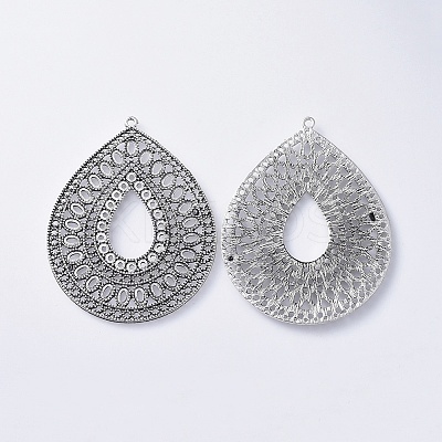 Tibetan Style Alloy Big Pendants TIBEP-A20395-AS-FF-1