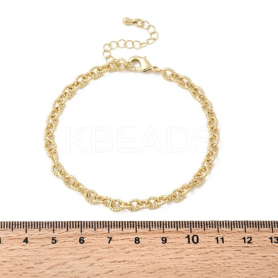 Brass Link Cable Chain Bracelet for Women BJEW-A065-06G-1