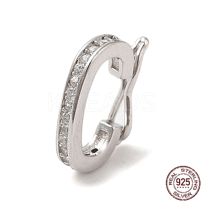 Rhodium Plated 925 Sterling Silver Twister Clasps STER-E056-026P-A-1