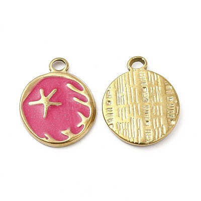 PVD Vacuum Plating 201 Stainless Steel Enamel Pendants STAS-J401-VC947-1