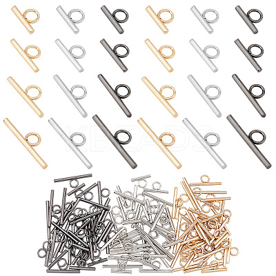 120Pcs 12 Styles Iron Toggle Clasps IFIN-WR0001-08-1