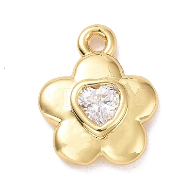 Eco-friendly Brass Micro Pave Clear Cubic Zirconia Pendants KK-D079-03G-1