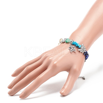 7Pcs 7 Style Alloy Butterfly Charm Bracelets Set BJEW-JB08875-1
