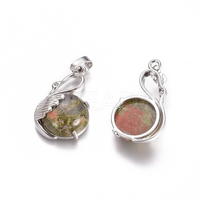 Natural Unakite Pendants G-L512-N17-1
