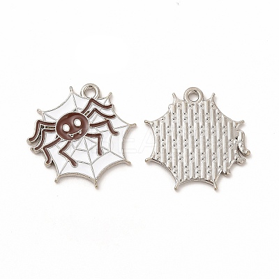 Rack Plating Halloween Alloy Enamel Pendants FIND-G054-16P-02-1