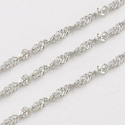 Non-Tarnish 3.28 Feet 304 Stainless Steel Singapore Chains X-CHS-K001-15-1