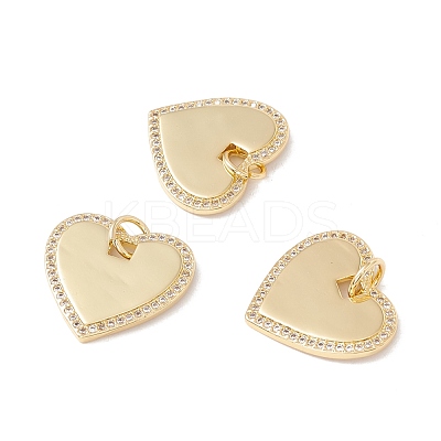 Brass Micro Pave Clear Cubic Zirconia Pendants KK-G415-11G-1