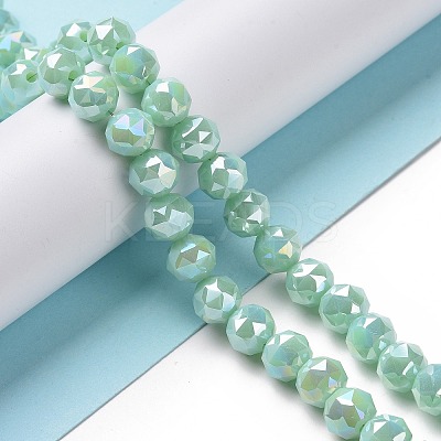 Electroplate Opaque Glass Beads Strands EGLA-H101-01-1