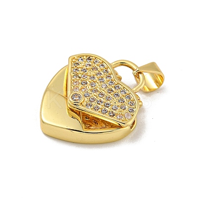 Brass Micro Pave Cubic Zirconia Pendants KK-N254-135C-G-1