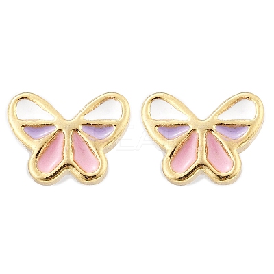 304 Stainless Steel Enamel Stud Earrings EJEW-B009-17G-1